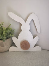 Load image into Gallery viewer, Wooden Bunny with pom pom
