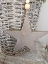 Load image into Gallery viewer, Wooden Hanging Star - Rustic Taupe
