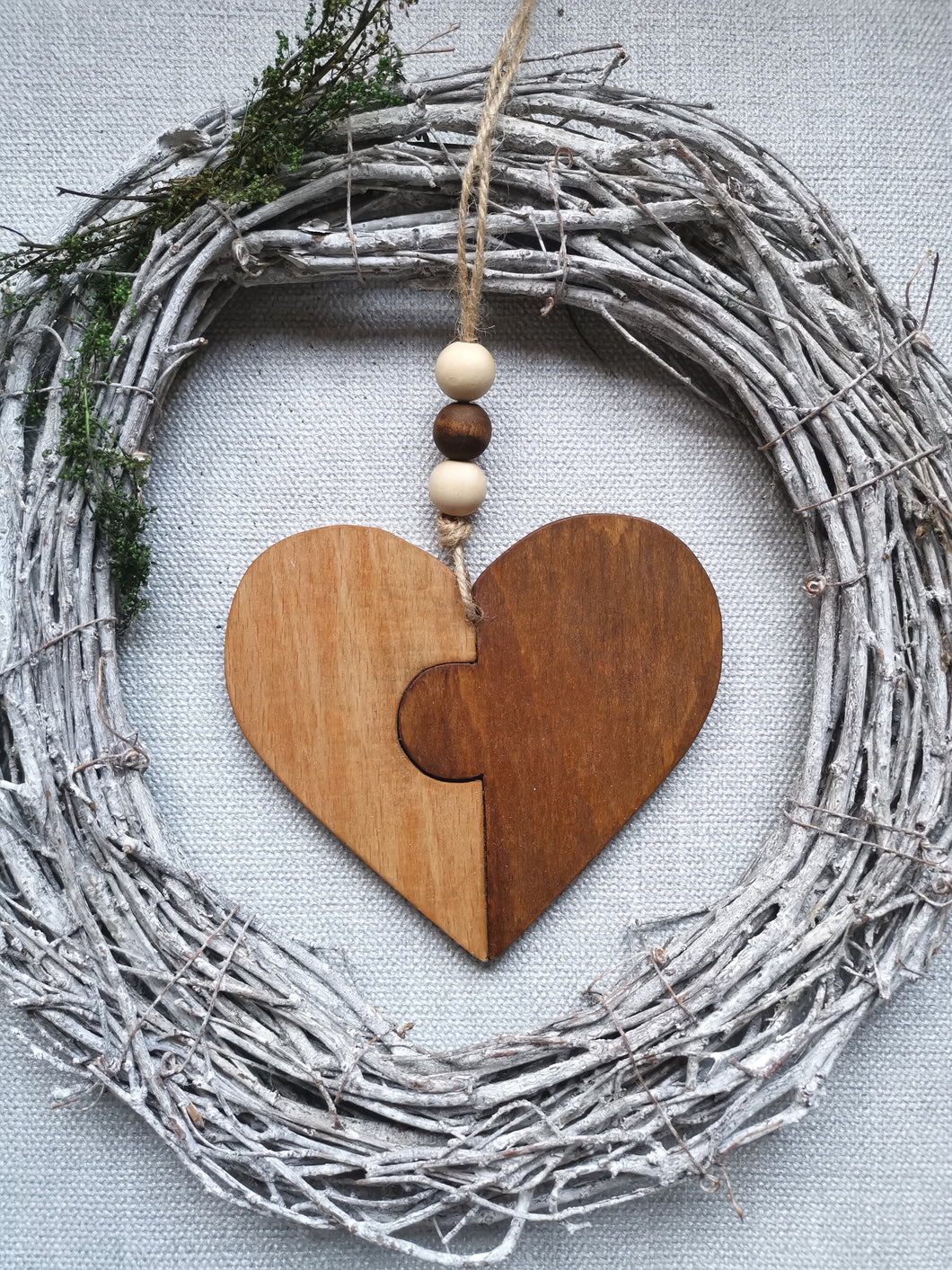 Wooden two piece Heart