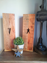 Load image into Gallery viewer, Hardwood Farmhouse Wooden Vase, Solid Wood, made from reclaimed wood, Home Decor Interiors, country decor, heart or star
