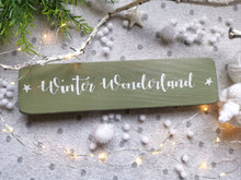 Load image into Gallery viewer, Rustic wooden Christmas sign, Festive decor Farmhouse Country kitchen, Winter Wonderland
