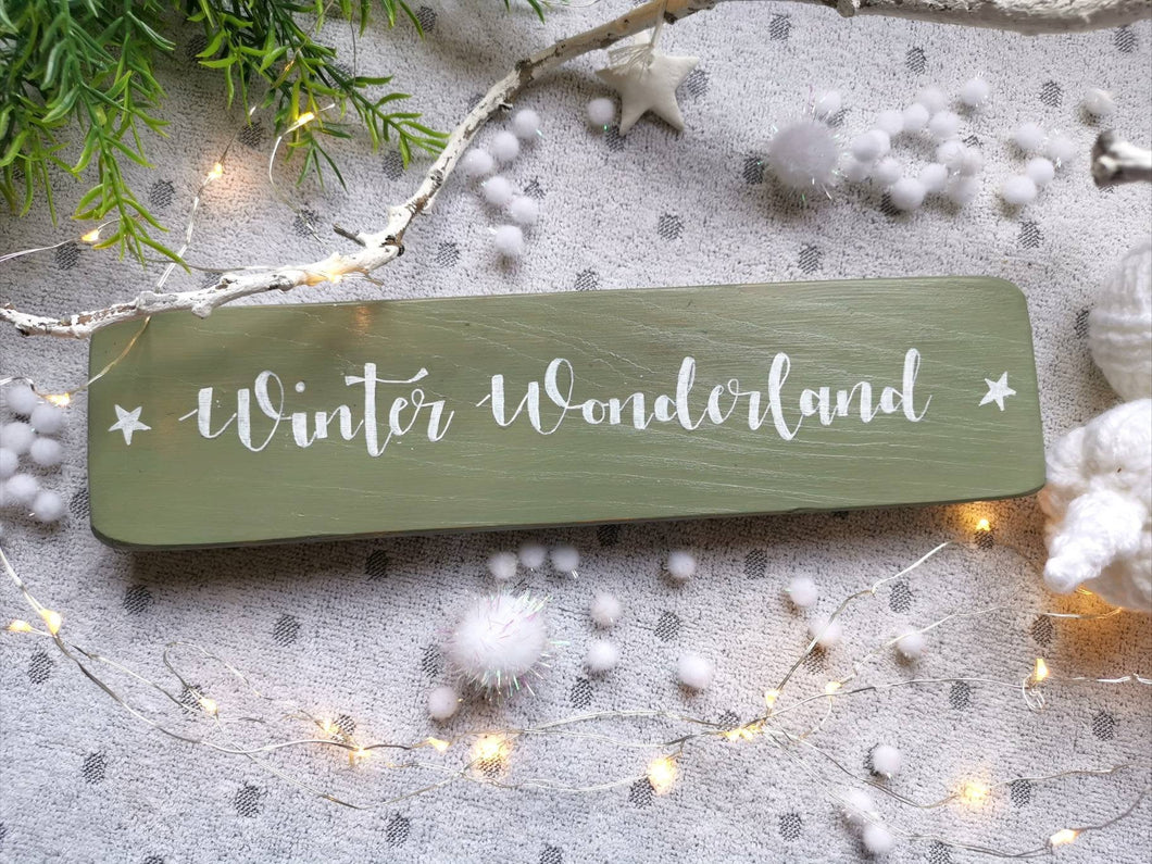 Rustic wooden Christmas sign, Festive decor Farmhouse Country kitchen, Winter Wonderland